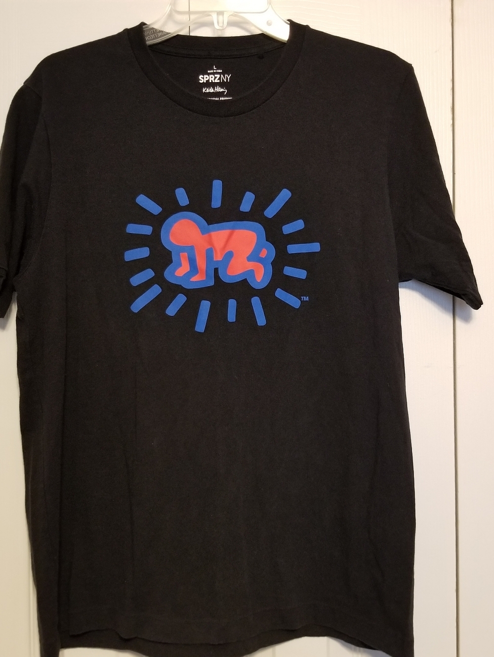 Uniqlo SPRZ NY Keith Haring Black Graphic Pop Art MoMA Short Sleeve T-shirt NWOT